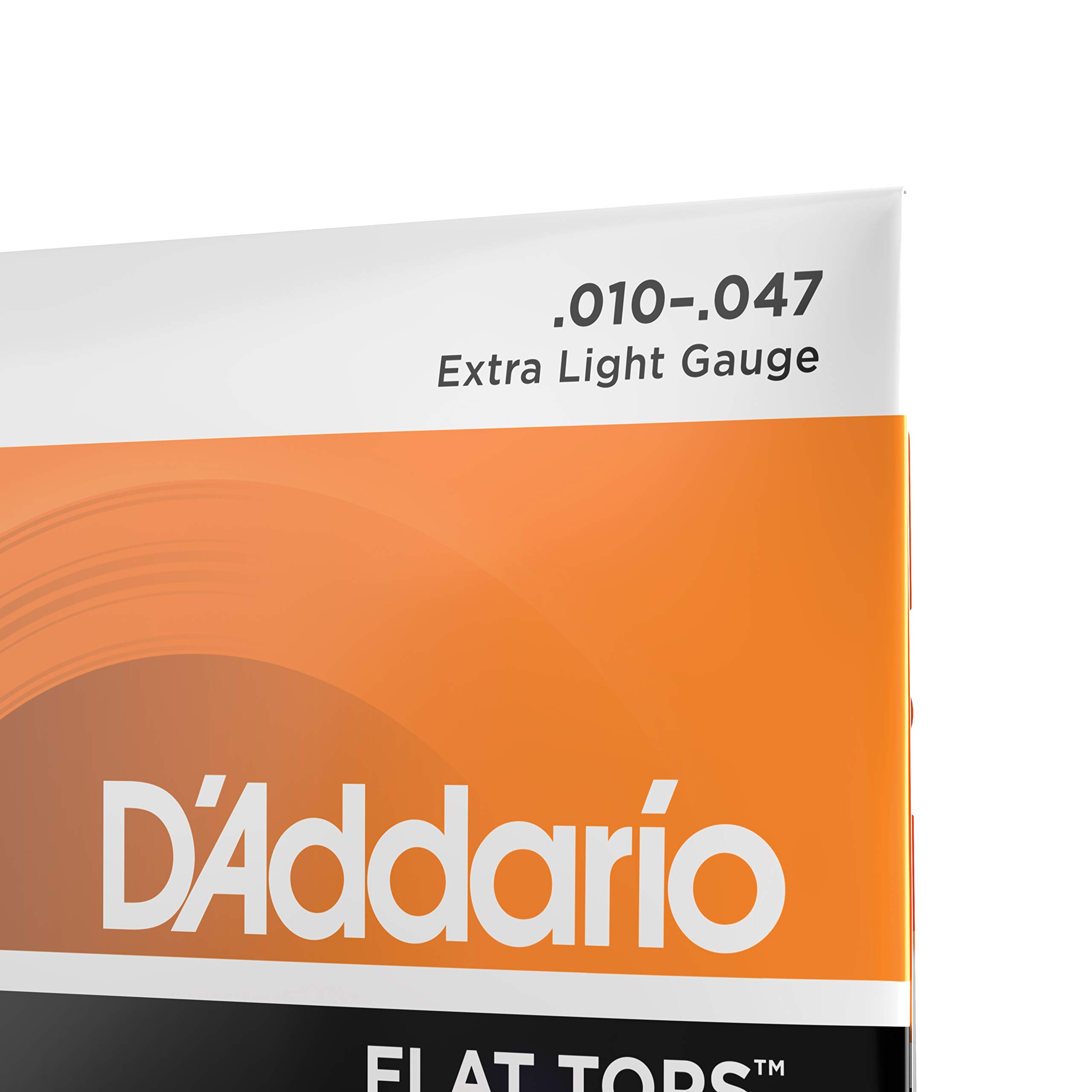 D'Addario Guitar Strings - Acoustic Guitar Strings - Flat Tops Phosphor Bronze - For 6 String Guitar - Warm, Semi-Bright Tone - EFT15 - Extra Light, 10-47 - Image 4