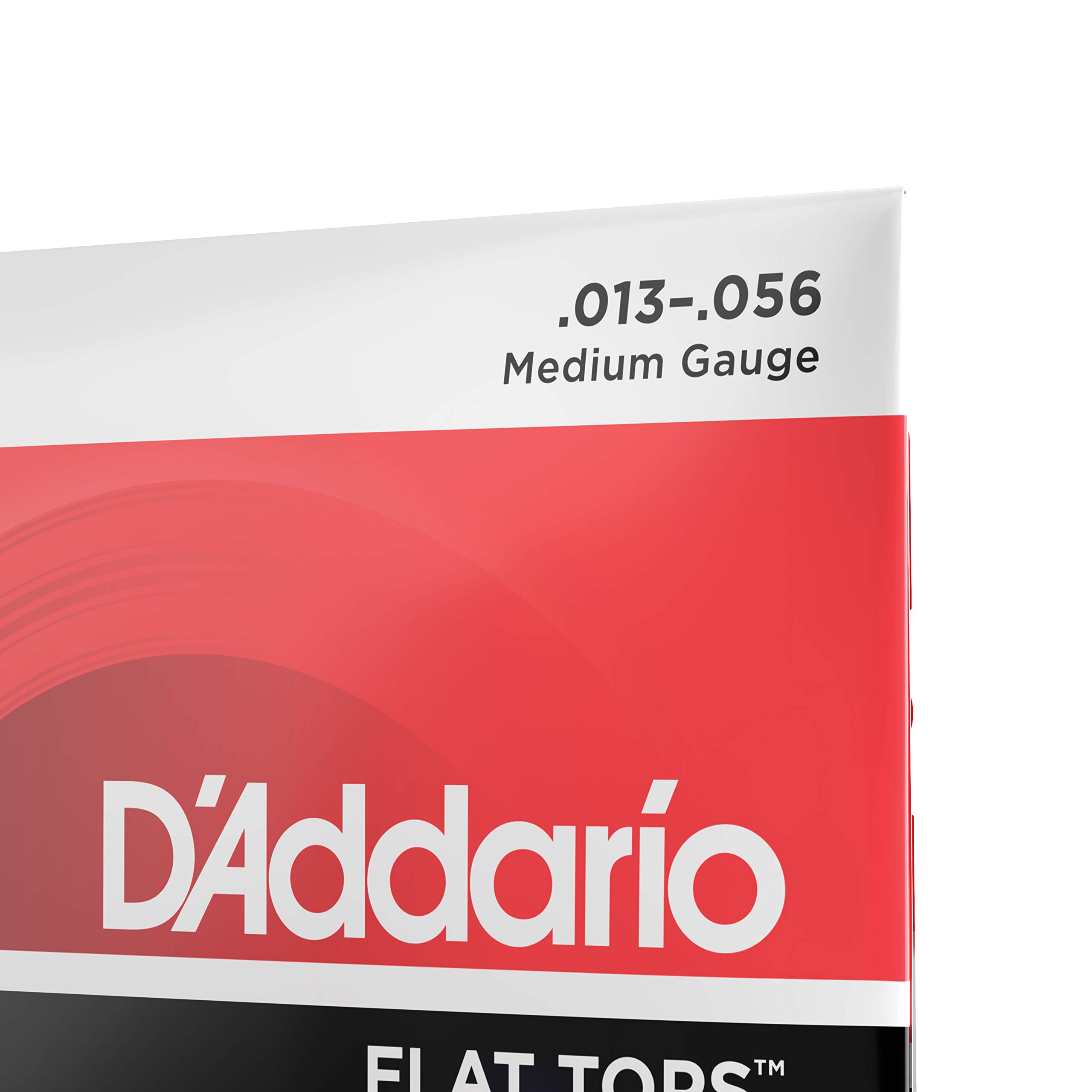 D'Addario Guitar Strings - Acoustic Guitar Strings - Flat Tops Phosphor Bronze - For 6 String Guitar - Warm, Semi-Bright Tone - EFT17 - Medium, 13-56 - Image 4