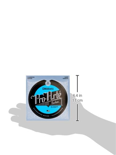 D'Addario Guitar Strings - Pro-Arte Classical Guitar Strings - EJ46FF Carbon Strings - Silver Plated Wrap, Composite Dynacore, Carbon Trebles - Hard Tension - Image 3