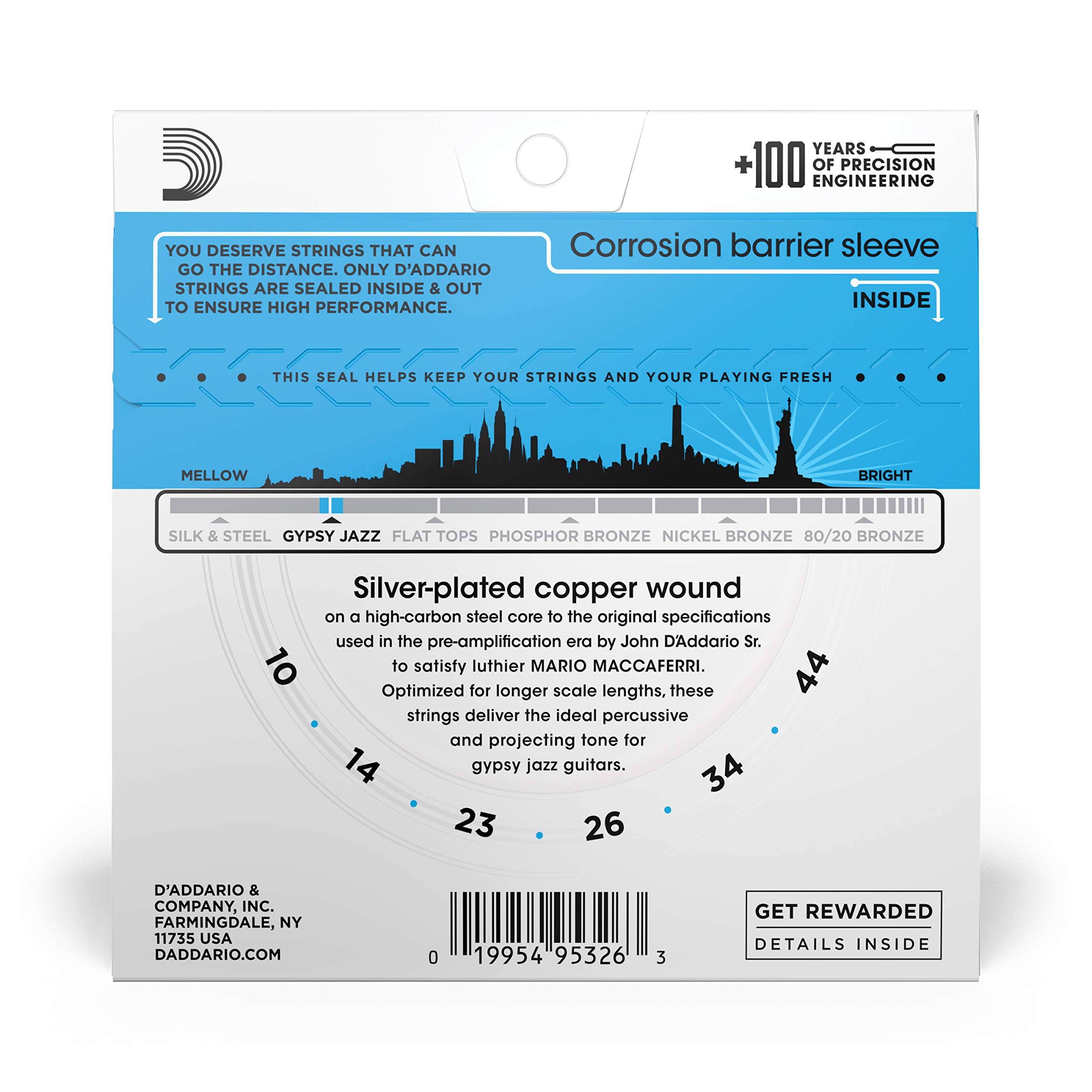 D'Addario Gypsy Jazz Acoustic Guitar Strings - EJ83L - Ball End - Light, 10-44 - Image 3